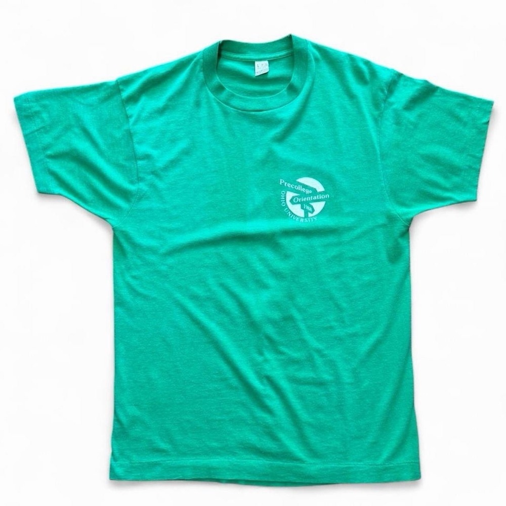 Vintage 80s Ohio University Precollege Orientation School Prep T-shirt L 19x28"